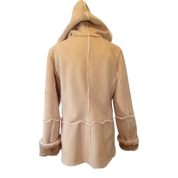 Jones NY. Faux Suede & Fur Zip Front Coat Size Medium. - Picture 3 of 8